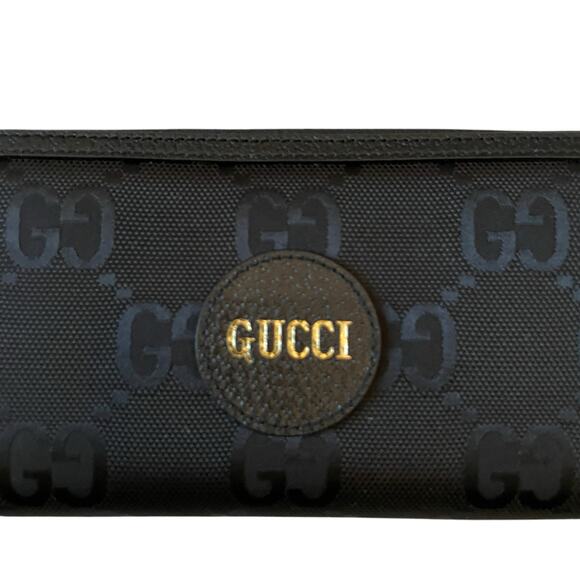GUCCI Off The Grid Zip Around Long Wallet GG Logo Nylon Leather Black Gold New - Picture 3 of 16
